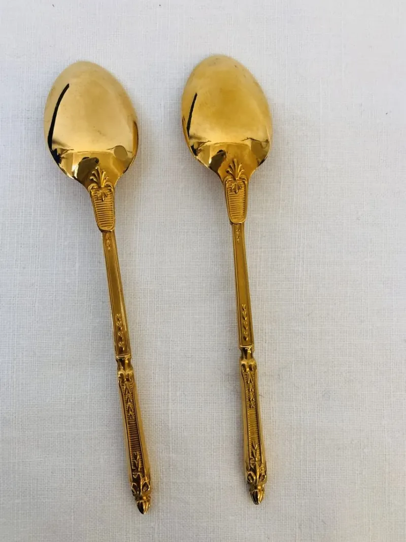 New Pamono Antique Gold-Plated Tableware Set from Frionnet Francois, 1900s, Set of 6
