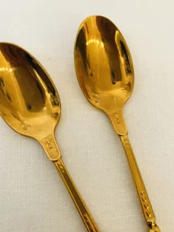 New Pamono Antique Gold-Plated Tableware Set from Frionnet Francois, 1900s, Set of 6
