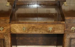Pamono Antique Gothic Burr & Burl Dressing Table with Brass Fittings><noscript><img width=