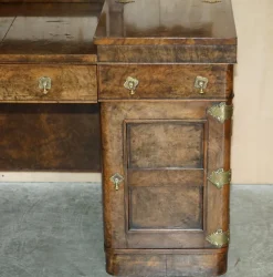 Pamono Antique Gothic Burr & Burl Dressing Table with Brass Fittings><noscript><img width=