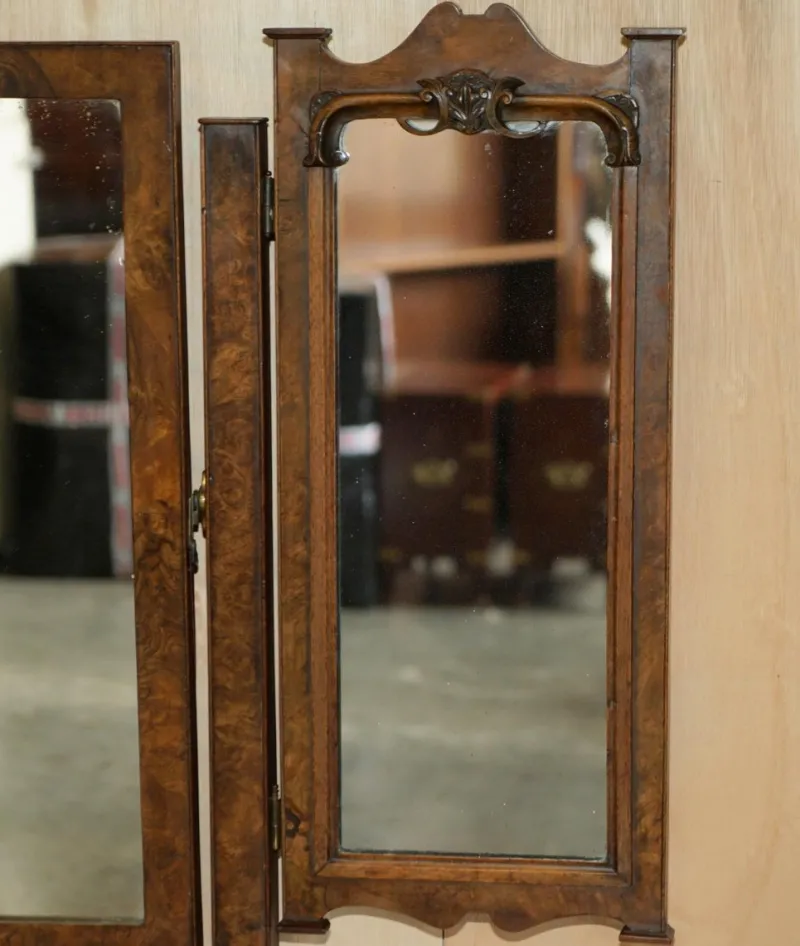 Pamono Antique Gothic Burr & Burl Dressing Table with Brass Fittings> Dressing Tables