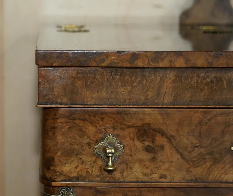 Pamono Antique Gothic Burr & Burl Dressing Table with Brass Fittings> Dressing Tables