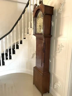 Pamono Antique Grandfather Clock in Oak and Mahogany by W. Prior for Skipton><noscript><img width=