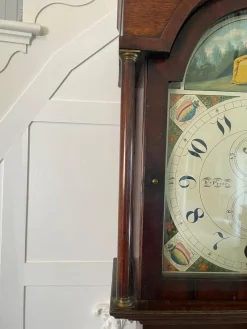Pamono Antique Grandfather Clock in Oak and Mahogany by W. Prior for Skipton><noscript><img width=