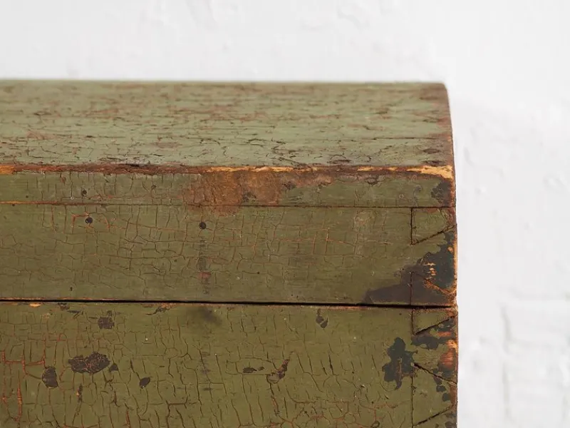 Pamono Antique Green Chest, 1920s> Trunks Crates & Baskets