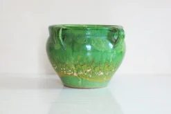 Discount Pamono Antique Green Glazed Terracotta Planter, 1890s