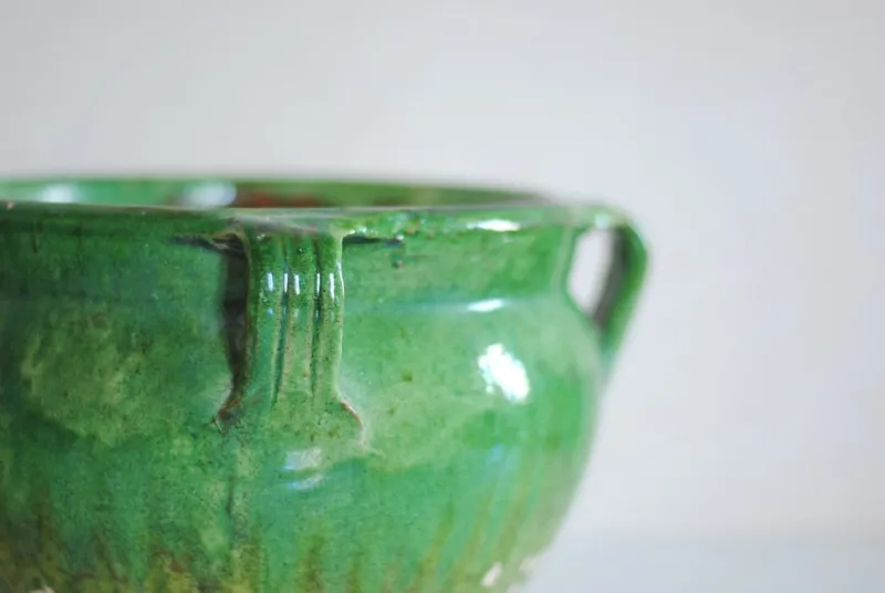 Discount Pamono Antique Green Glazed Terracotta Planter, 1890s
