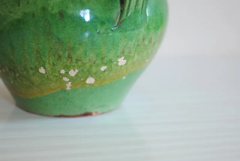 Discount Pamono Antique Green Glazed Terracotta Planter, 1890s