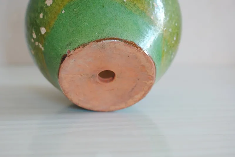Discount Pamono Antique Green Glazed Terracotta Planter, 1890s