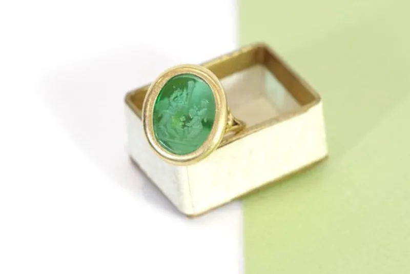 Best Pamono Antique Green Intaglio Ring