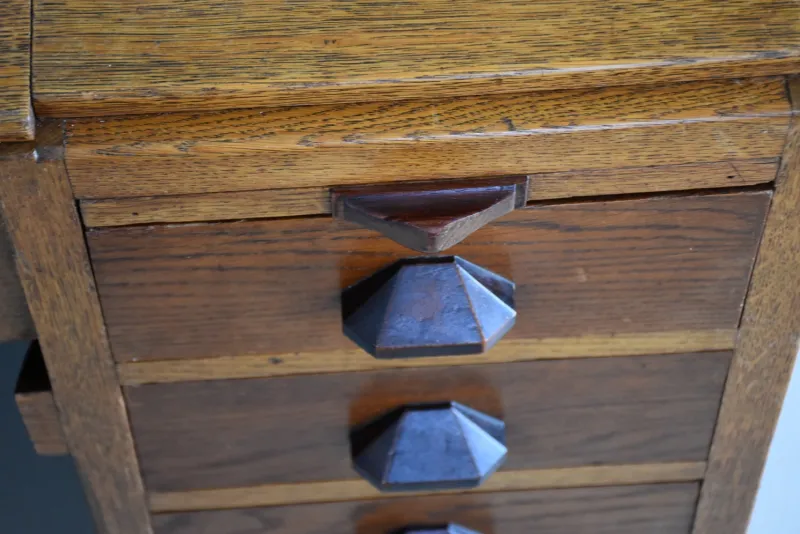 Pamono Antique Haagse School Oak Work Desk, 1920s> Desks