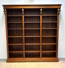 Pamono Antique Handcarved Counter with Bookcase><noscript><img width=