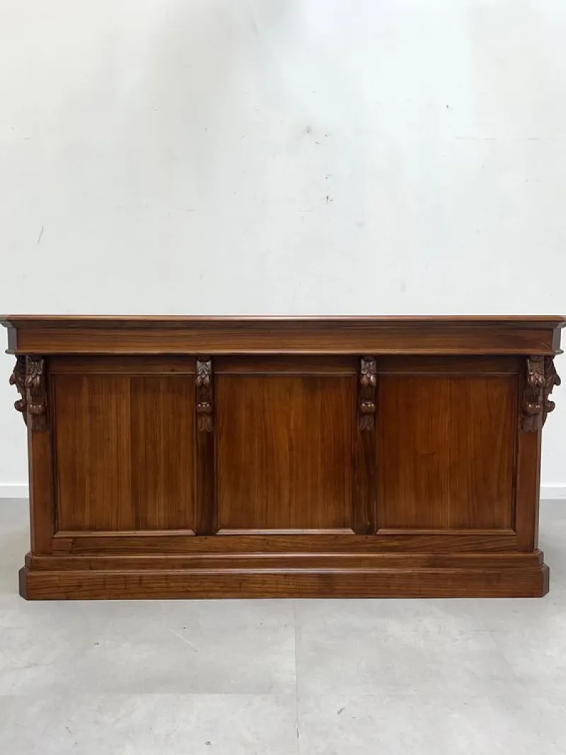 Pamono Antique Handcarved Counter with Bookcase> Shelves & Wall Units