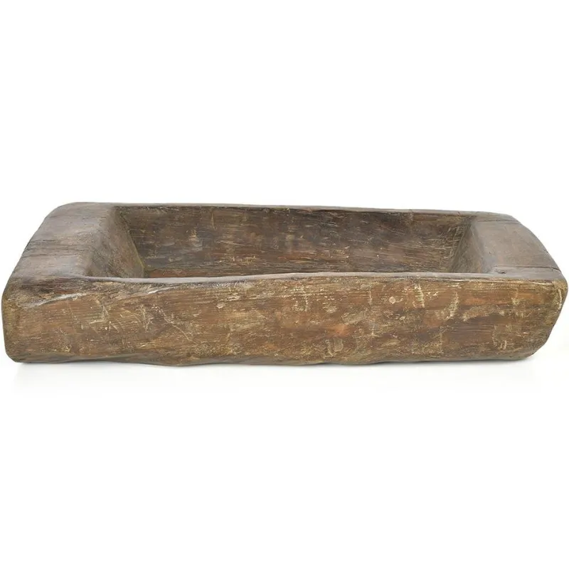Pamono Antique Hand-Carved Solid Wood Trough> Planters And Jardiniere