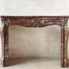Pamono Antique Hand-Carved Trois Coquilles Mantelpiece in Red Marble> Fireplaces And Mantels