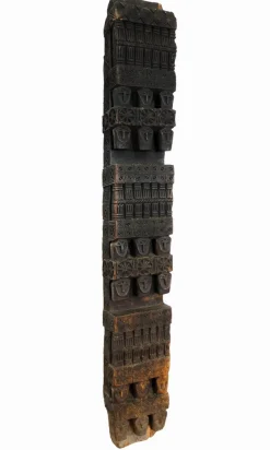 Pamono Antique Hand-Carved Wooden Pillar Column, Afghanistan / Pakistan, 1890s> Pedestals And Columns
