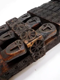 Pamono Antique Hand-Carved Wooden Pillar Column, Afghanistan / Pakistan, 1890s><noscript><img width=