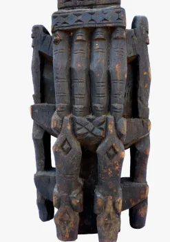 Pamono Antique Hand-Carved Wooden Pillar Column, Afghanistan / Pakistan, 1890s