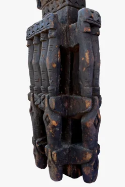 Pamono Antique Hand-Carved Wooden Pillar Column, Afghanistan / Pakistan, 1890s