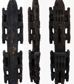 Pamono Antique Hand-Carved Wooden Pillar Column, Afghanistan / Pakistan, 1890s