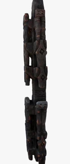 Pamono Antique Hand-Carved Wooden Pillar Column, Afghanistan / Pakistan, 1890s