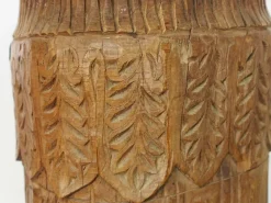 Pamono Antique Hand-Carved Wooden Pillar Column, Swat Valley Pakistan, 1890s><noscript><img width=