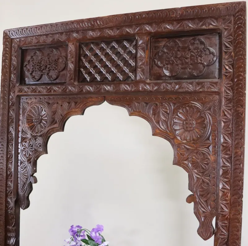Pamono Antique Handmade and Handcarved Archway Door Frame, Nuristan, Afghanistan, 1920s> Architectural Elements