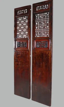 Online Pamono Antique Handmade Handcarved Sliding Door Panels, Japan, 1920s, Set of 2