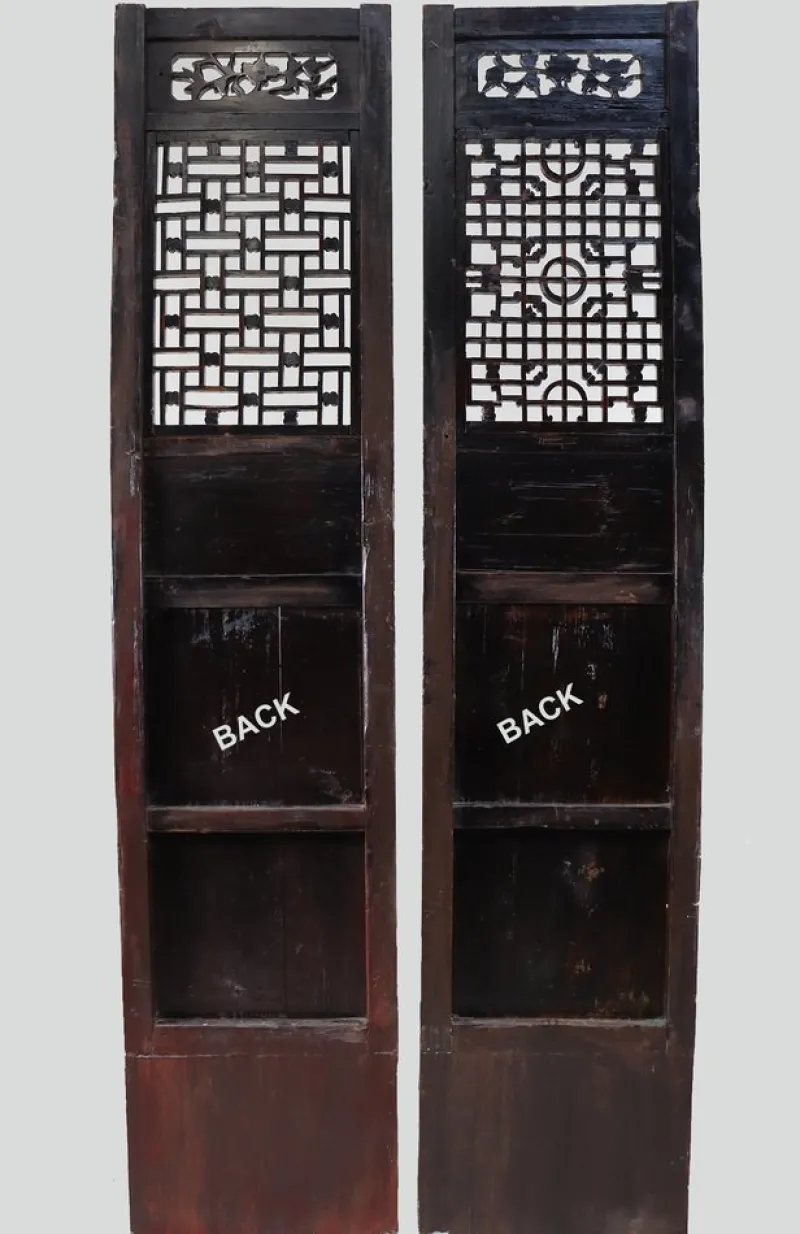 Online Pamono Antique Handmade Handcarved Sliding Door Panels, Japan, 1920s, Set of 2