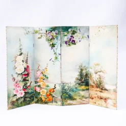 Sale Pamono Antique Hand-Painted Screen by E. Zimber, France, 1898
