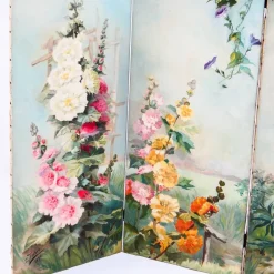 Sale Pamono Antique Hand-Painted Screen by E. Zimber, France, 1898