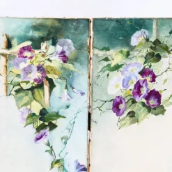 Sale Pamono Antique Hand-Painted Screen by E. Zimber, France, 1898