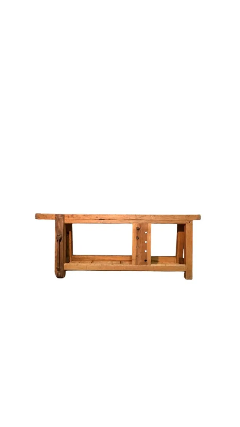 Clearance Pamono Antique Hornbeam Carpenters Table, 1800s