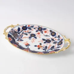 Pamono Antique Imari Pattern Porcelain Charger Plate from Fischer & Mieg Pirkenhammer, 1850s><noscript><img width=