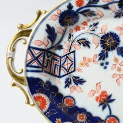 Pamono Antique Imari Pattern Porcelain Charger Plate from Fischer & Mieg Pirkenhammer, 1850s><noscript><img width=
