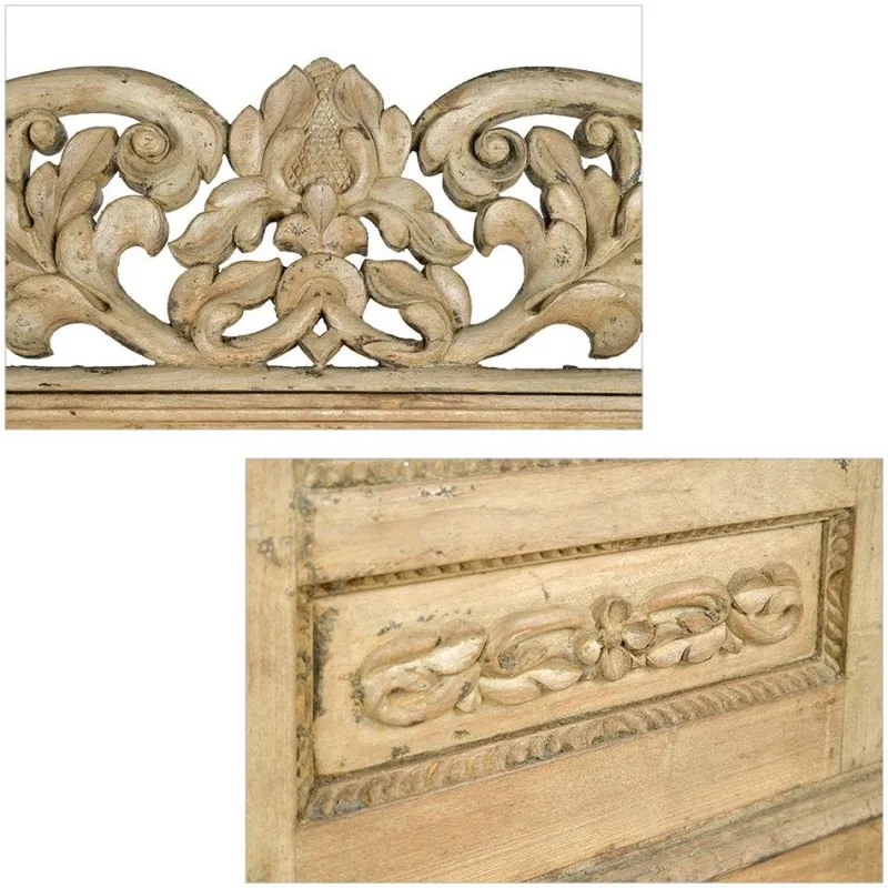 Clearance Pamono Antique Indian Double-Leaf Door in Carved Solid Wood