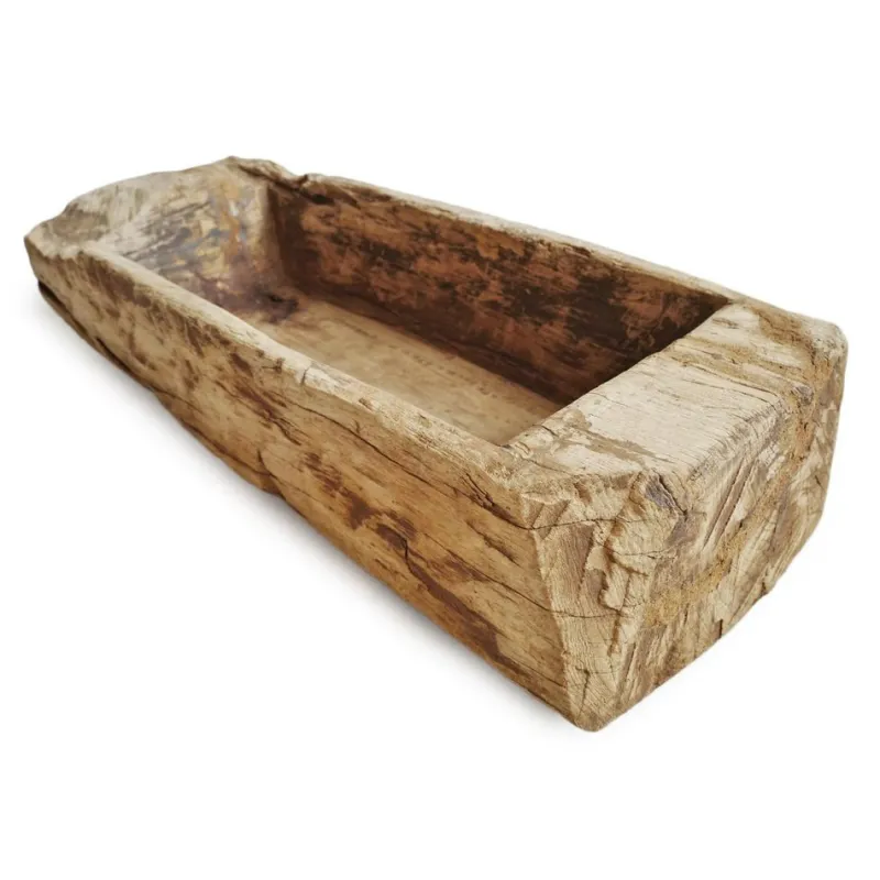 Pamono Antique Indian Narrow Wood Trough> Garden Accessories