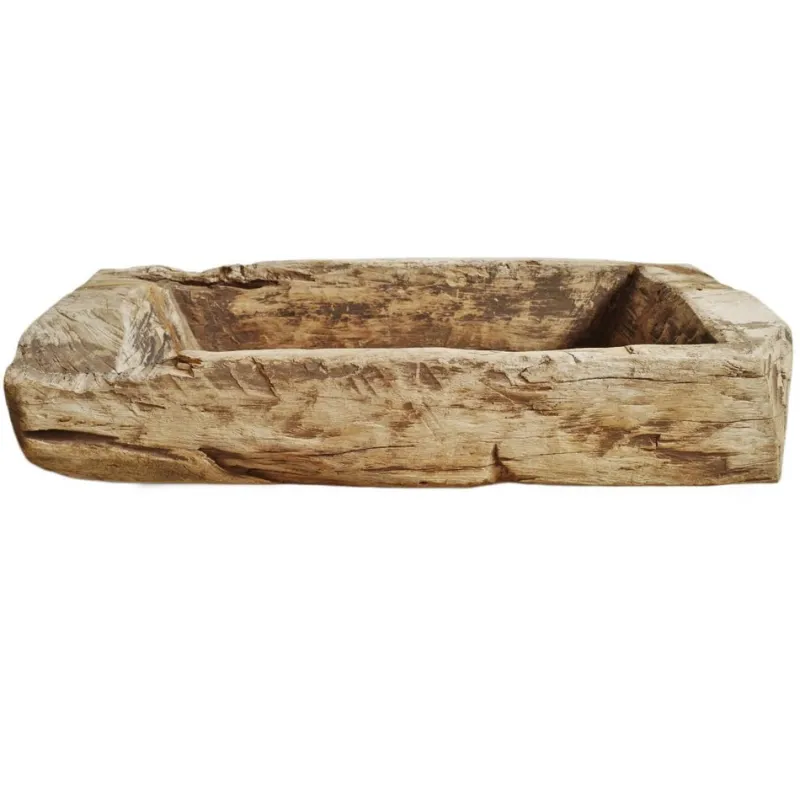 Pamono Antique Indian Narrow Wood Trough> Garden Accessories