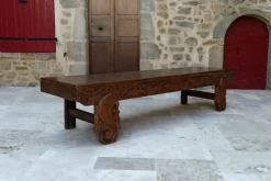 Pamono Antique Indonesian Bench in Carved Wood, 1890s><noscript><img width=