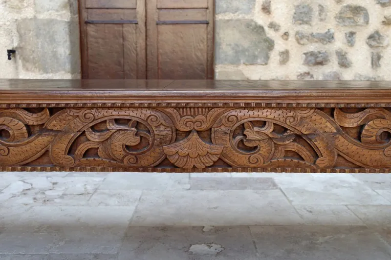 Pamono Antique Indonesian Bench in Carved Wood, 1890s> Benches