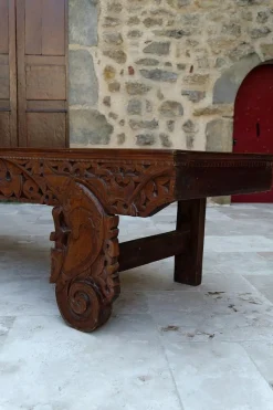 Pamono Antique Indonesian Bench in Carved Wood, 1890s><noscript><img width=