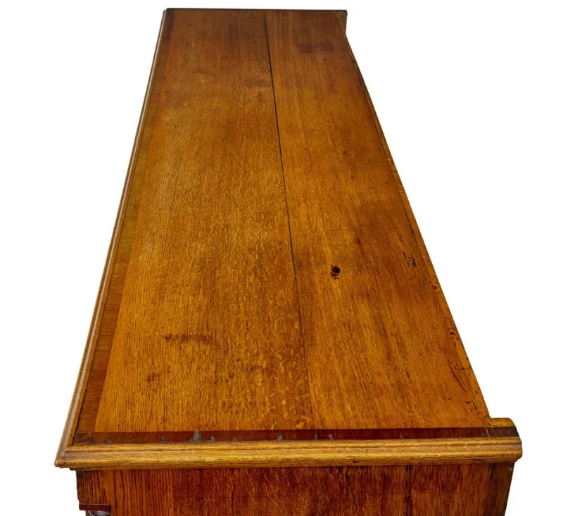 Pamono Antique Inlaid Oak Dresser Base, 1760s> Dressers, Commodes & Chests
