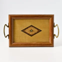Pamono Antique Inlaid Wood Tray, 1920s> Trays