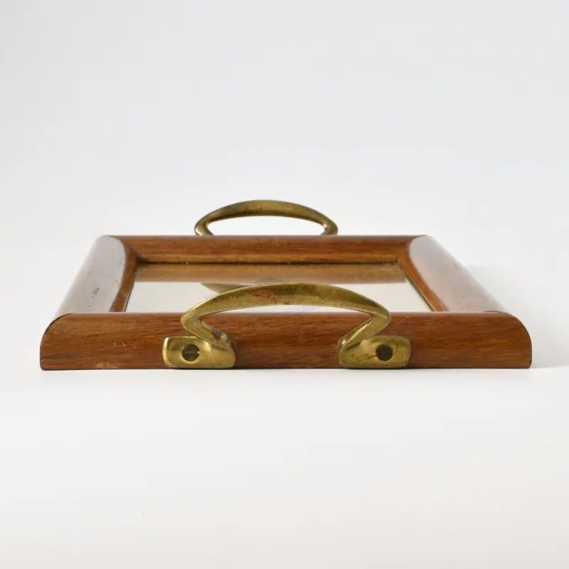 Pamono Antique Inlaid Wood Tray, 1920s> Trays
