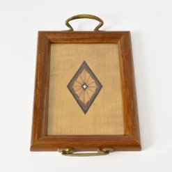 Pamono Antique Inlaid Wood Tray, 1920s><noscript><img width=