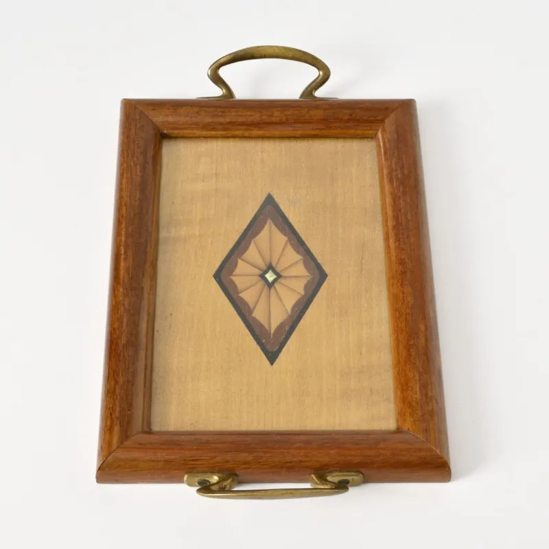 Pamono Antique Inlaid Wood Tray, 1920s> Trays