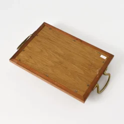 Pamono Antique Inlaid Wood Tray, 1920s><noscript><img width=
