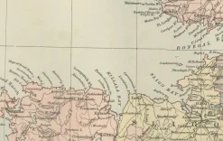 Pamono Antique Ireland Map with County Divisions, 1884><noscript><img width=