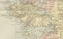 Pamono Antique Ireland Map with County Divisions, 1884><noscript><img width=