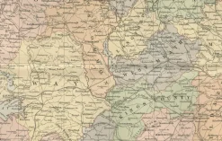 Pamono Antique Ireland Map with County Divisions, 1884><noscript><img width=